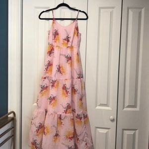 Cute pink strapless maxi dress